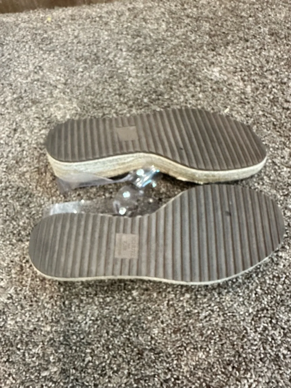 Schutz Clear Rhinestone Studded Espadrille Wedge Sandals 7.5 Boho Chic